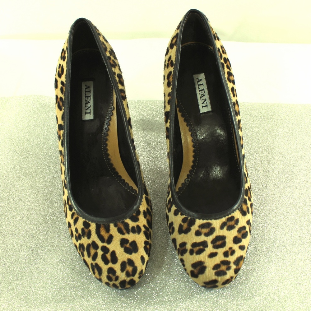 Alfani Maddy Leather Leopard Print Pumps